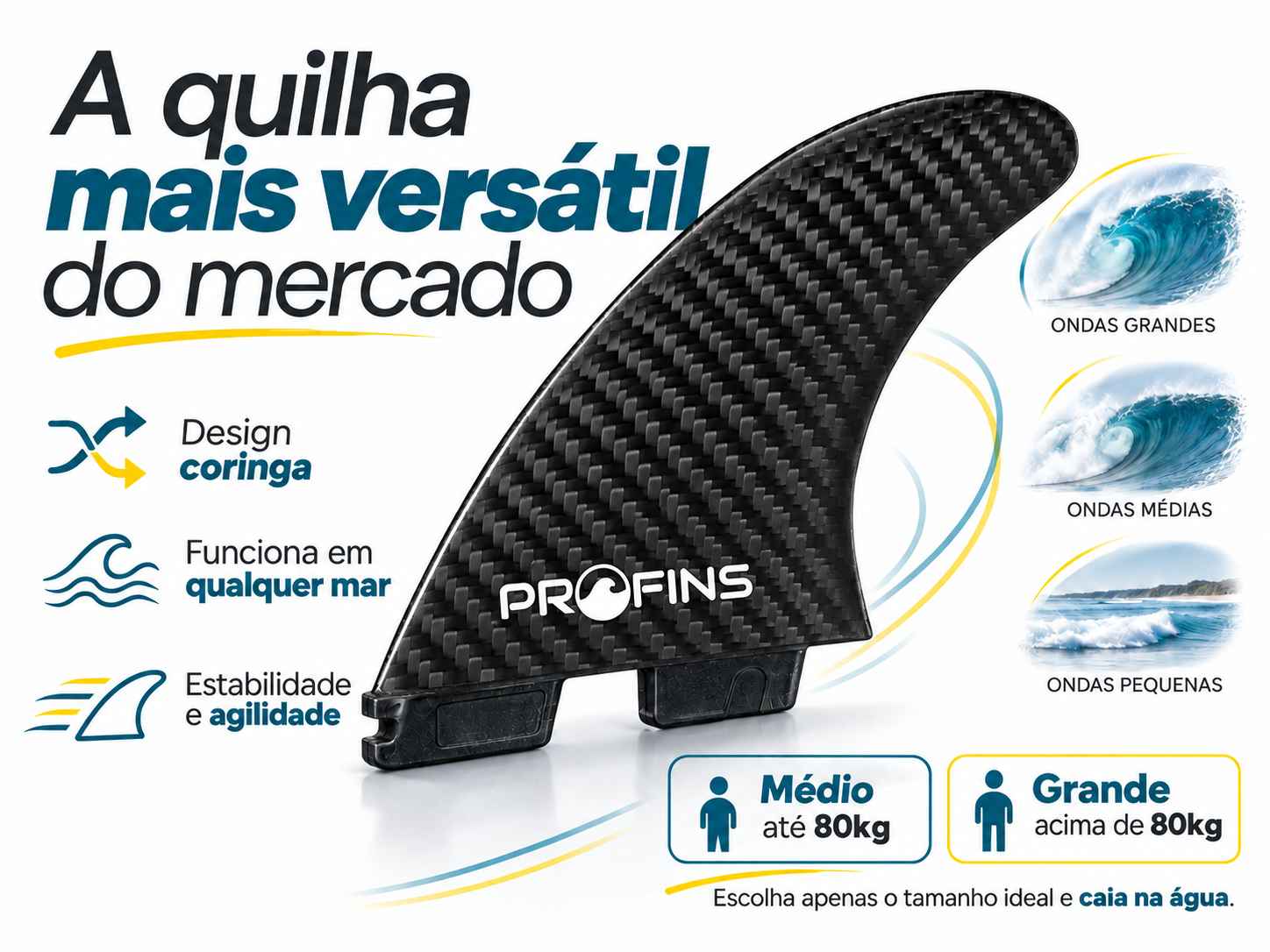 Quilha ProFins Carbono Versátil